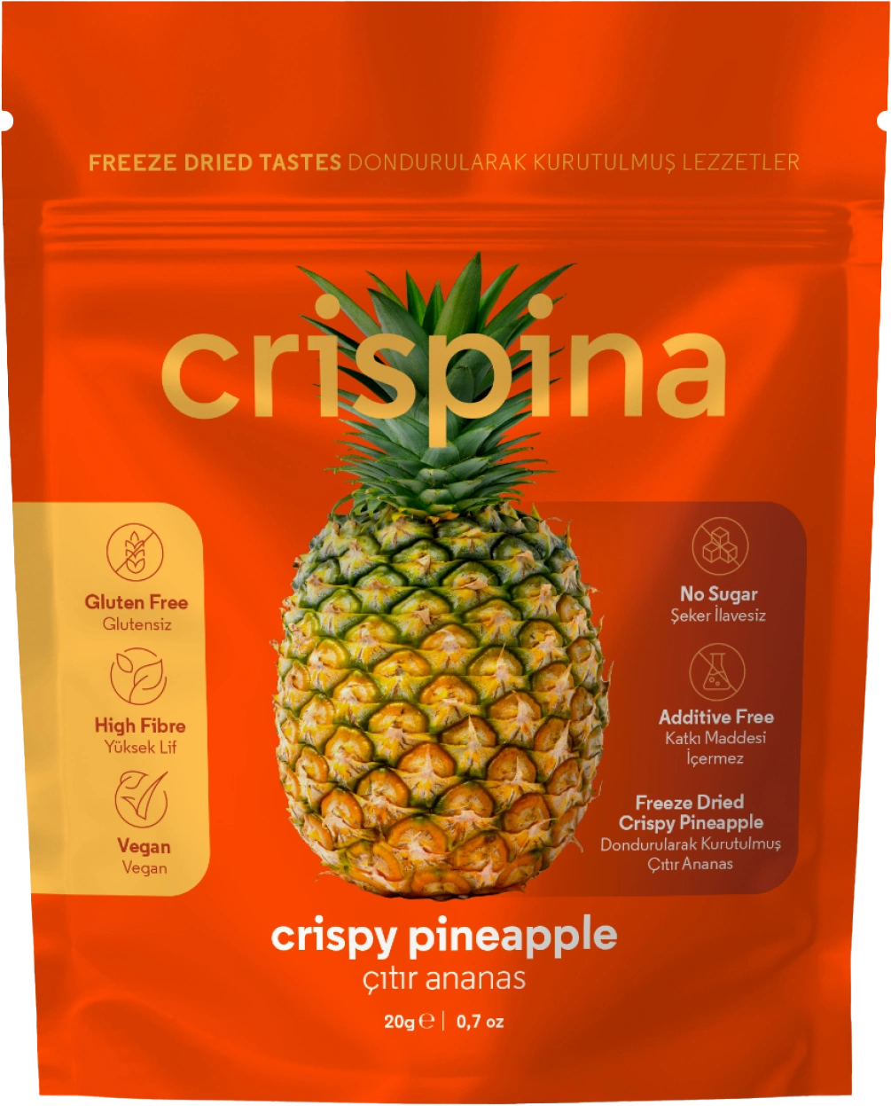 %100 Doğal Freeze Dried Ananas - Dondurularak Kurutulmuş Çıtır Ananas Dilimleri