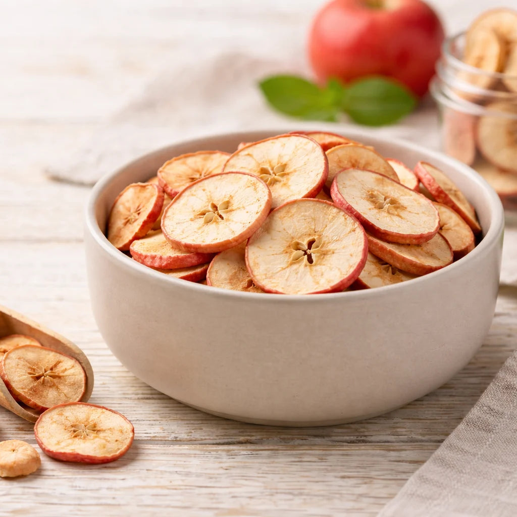 Şeker İlavesiz Doğal Dondurularak Kurutulmuş Elma Dilimleri - Katkısız ve Koruyucusuz Sağlıklı Atıştırmalık